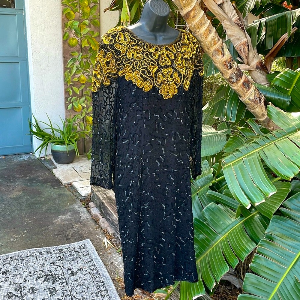 Beaded silk dress